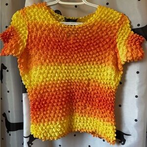 No Boundaries Multicolored Smocked Short Sleeve T-Shirt